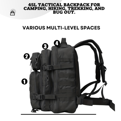 Tactical Backpack for Outdoor Adventures 45L