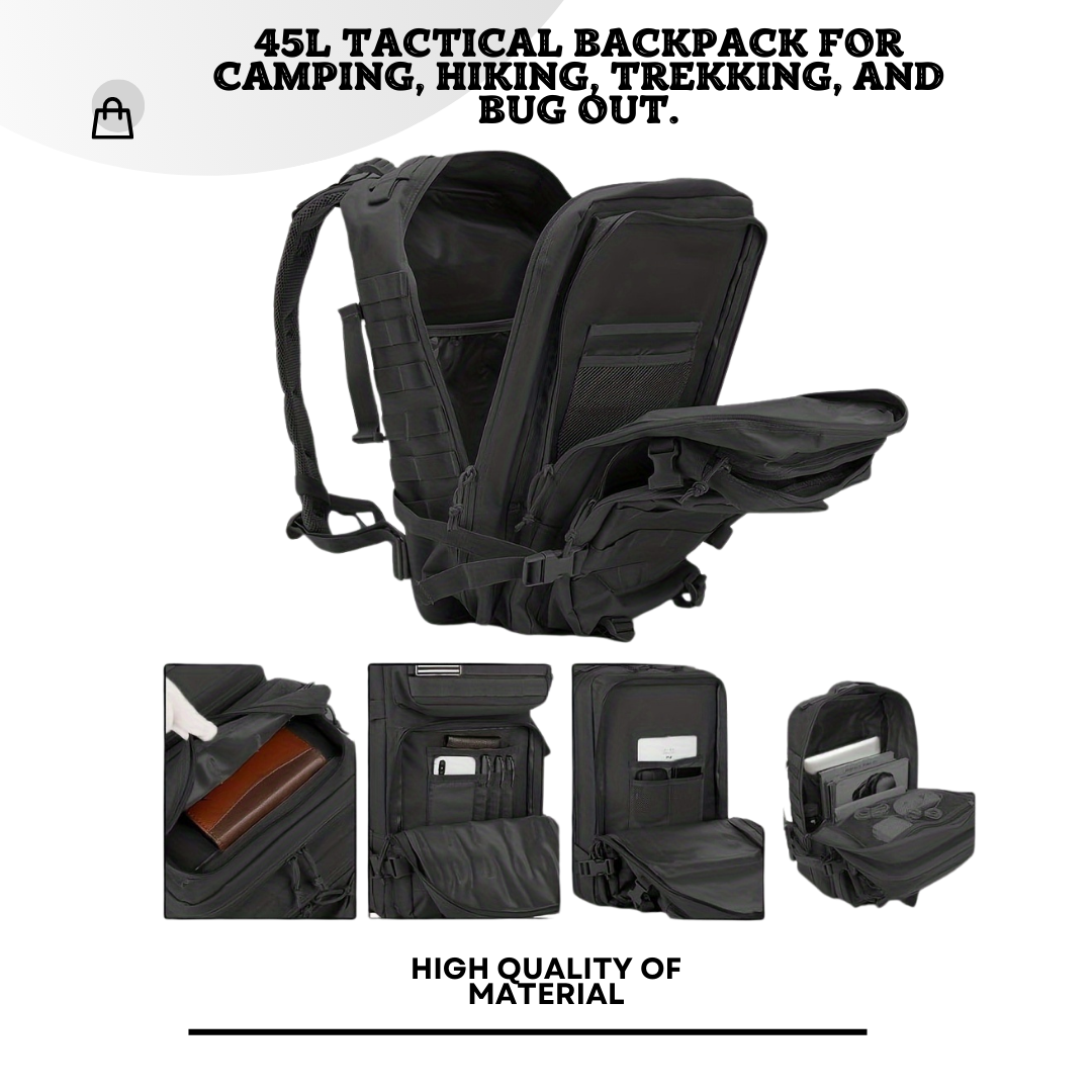 Tactical Backpack for Outdoor Adventures 45L