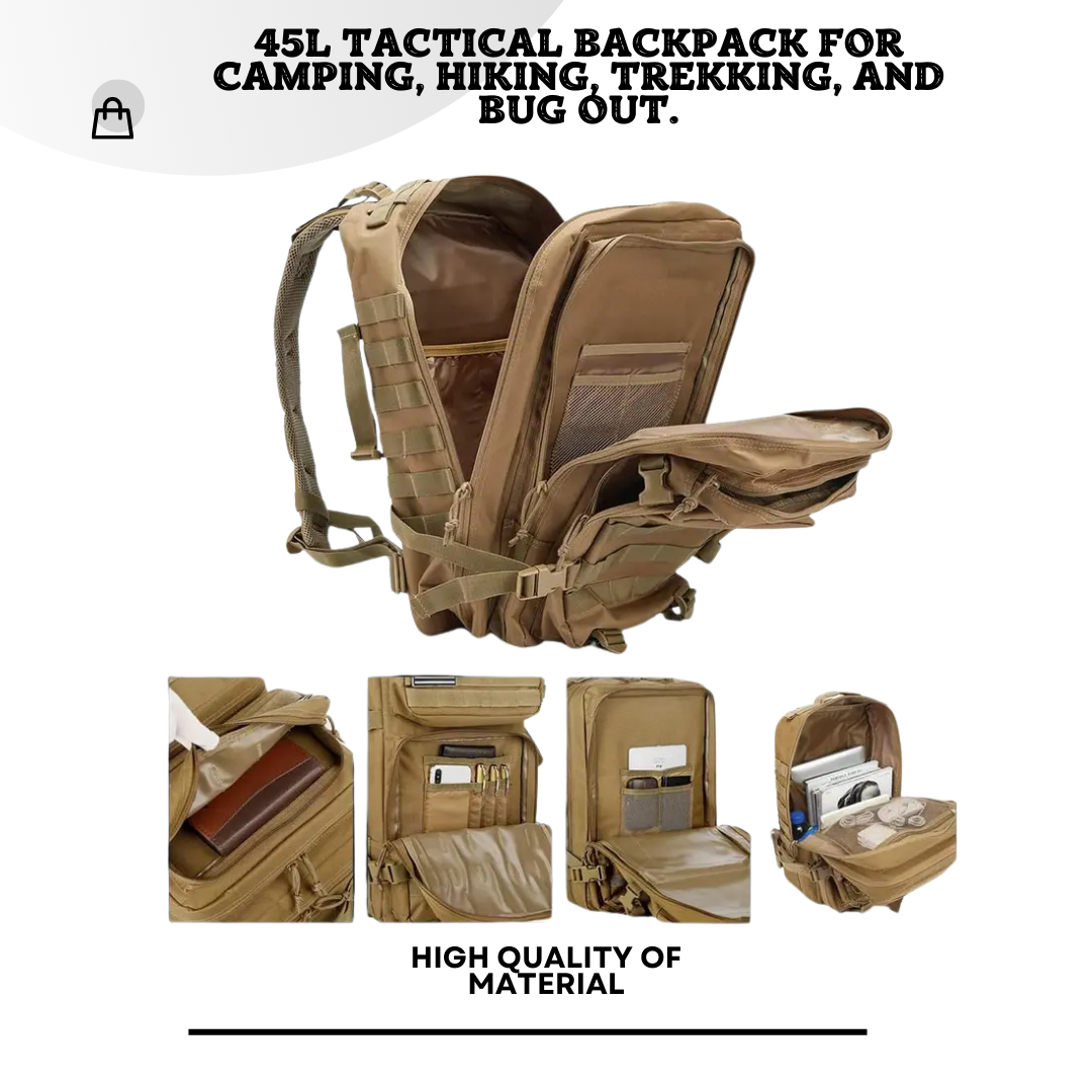 Tactical Backpack for Outdoor Adventures 45L