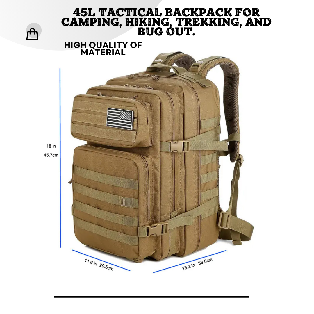 Tactical Backpack for Outdoor Adventures 45L