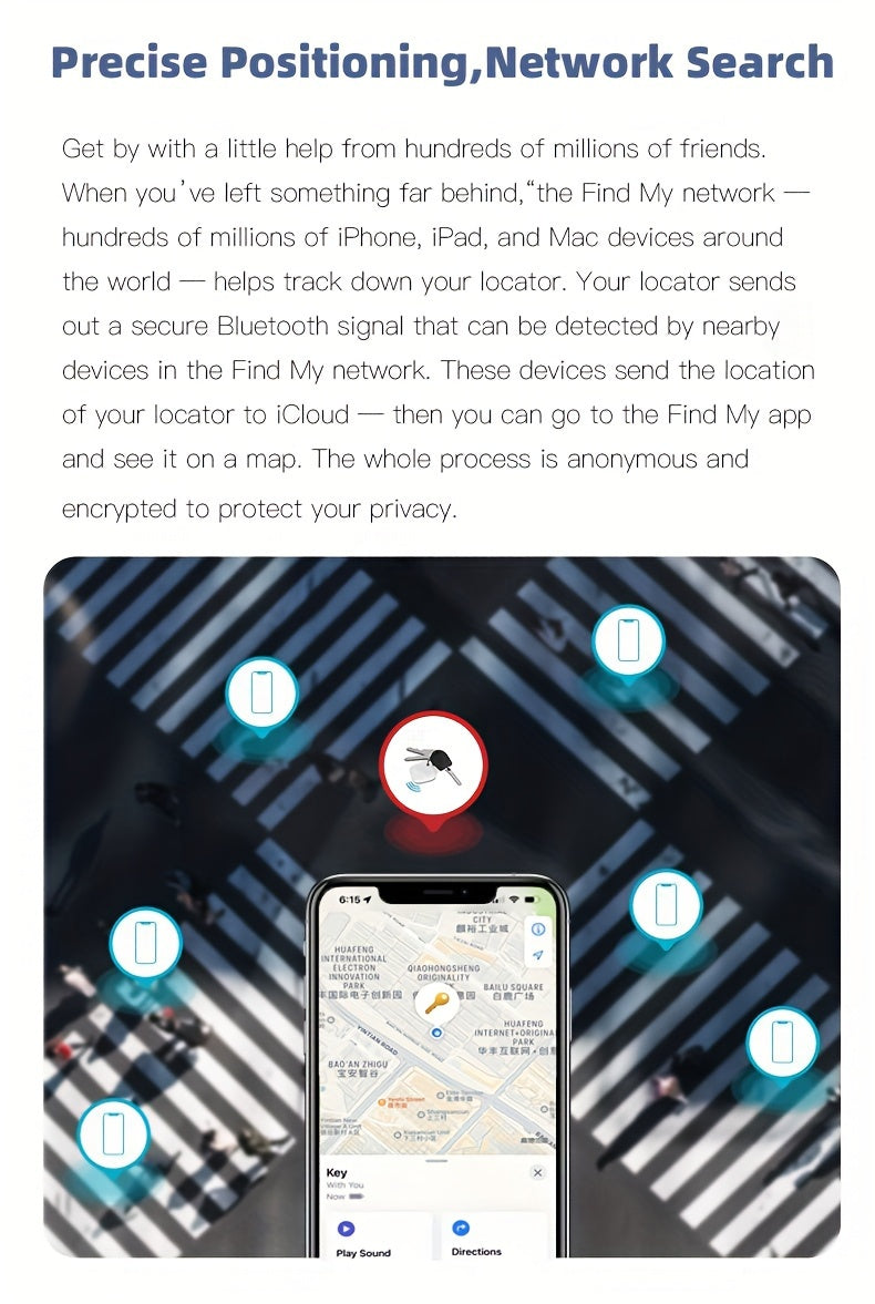 Smart Tag: Rastreador GPS para Llaves, Bolsos, Mascotas y Objetos Perdidos - Compatible con iOS