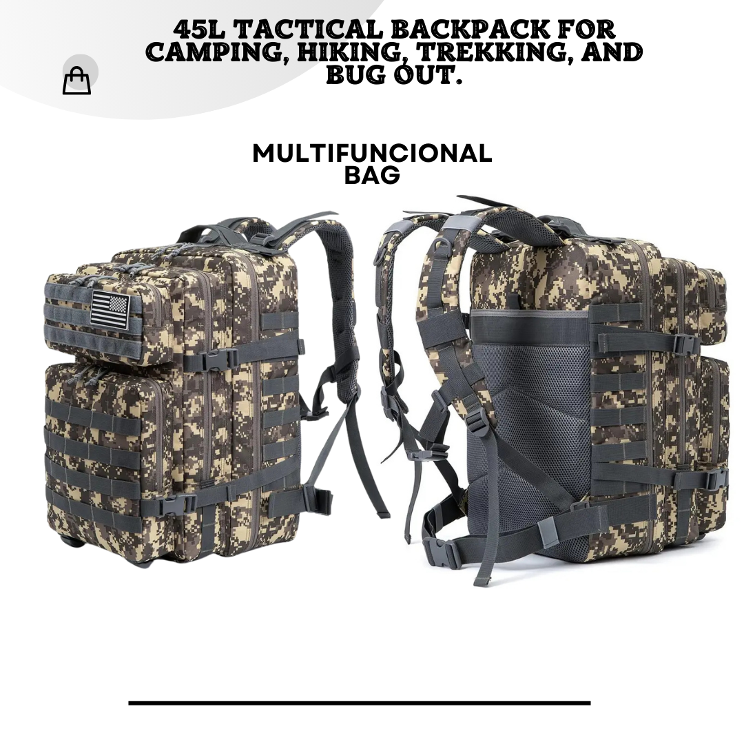 Tactical Backpack for Outdoor Adventures 45L