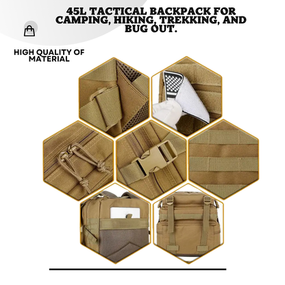 Tactical Backpack for Outdoor Adventures 45L